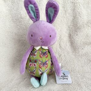Bunnies By The Bay Purple Rabbit Butterflies On Body Plush Stuffed With Tag
